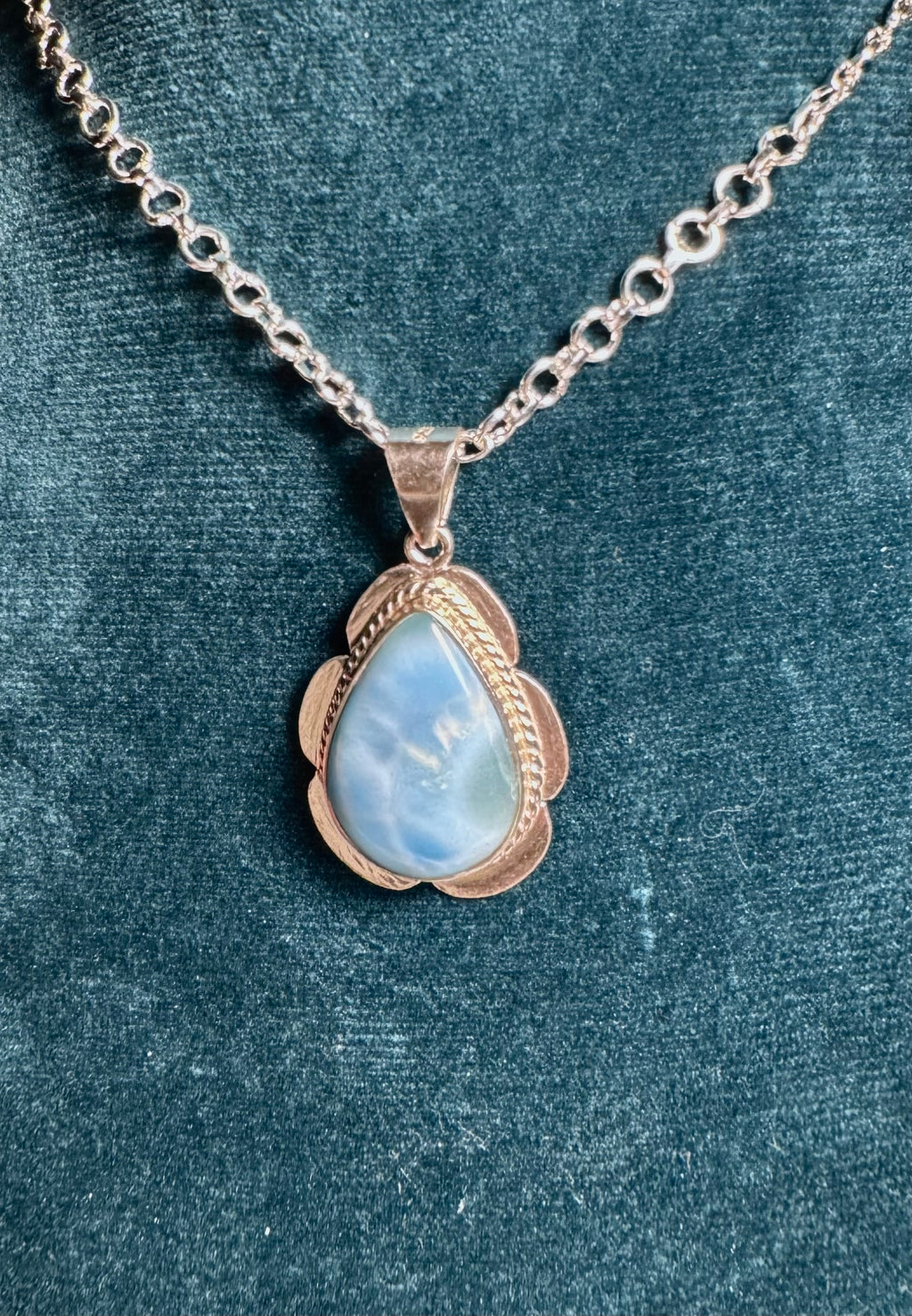 Tear Drop Larimar Pendant