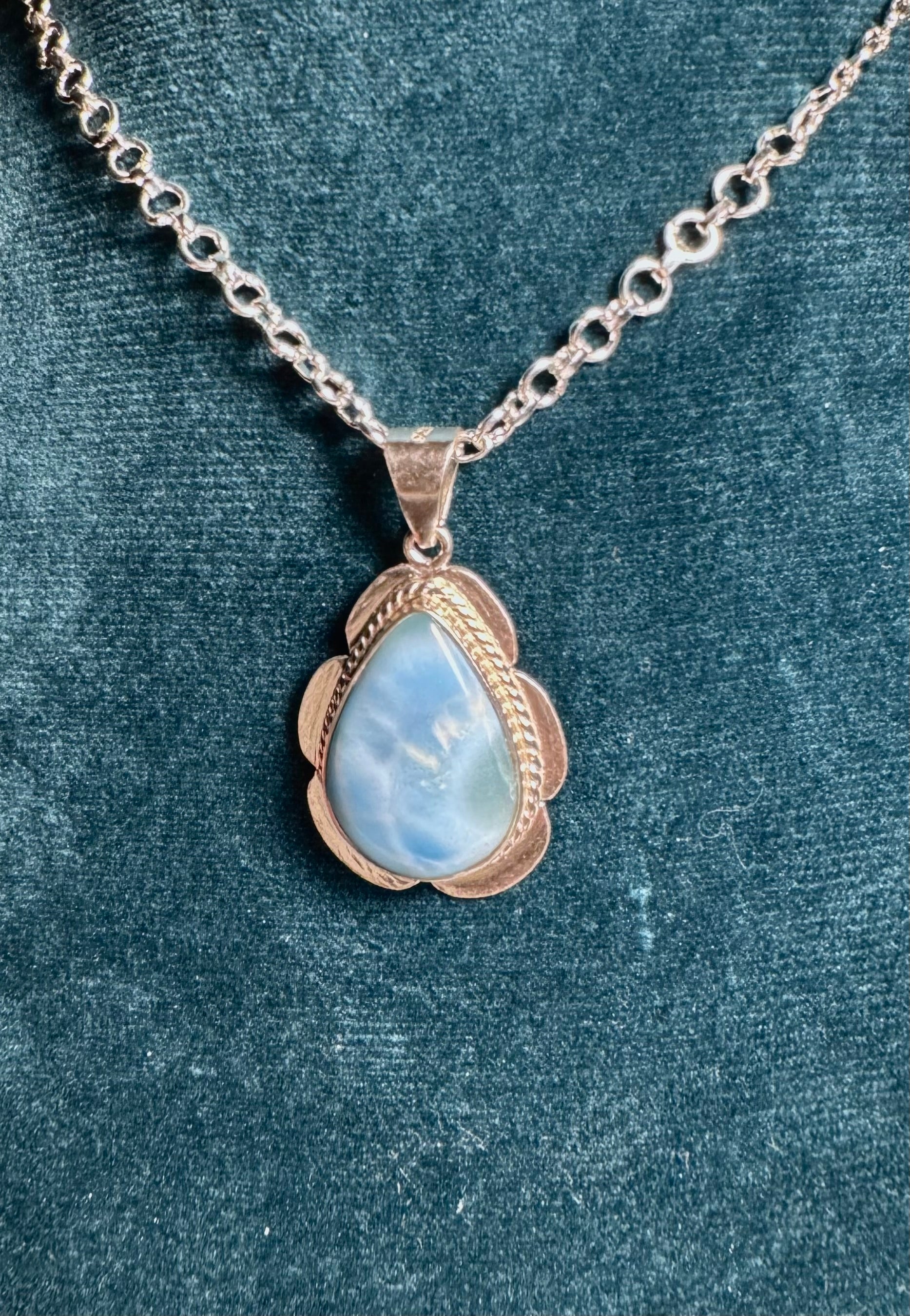 Tear Drop Larimar Pendant