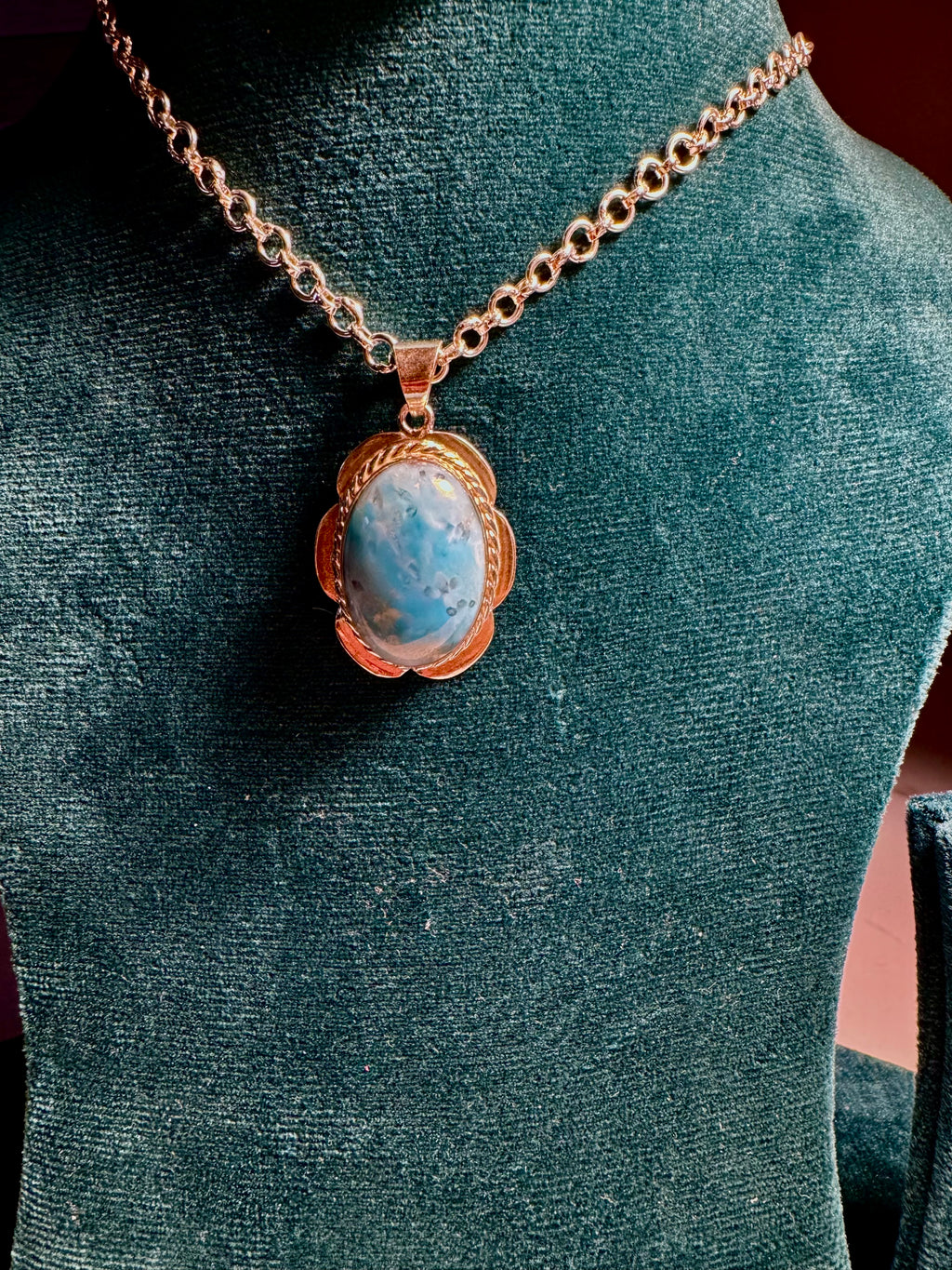 Oval Shaped larimar Pendant