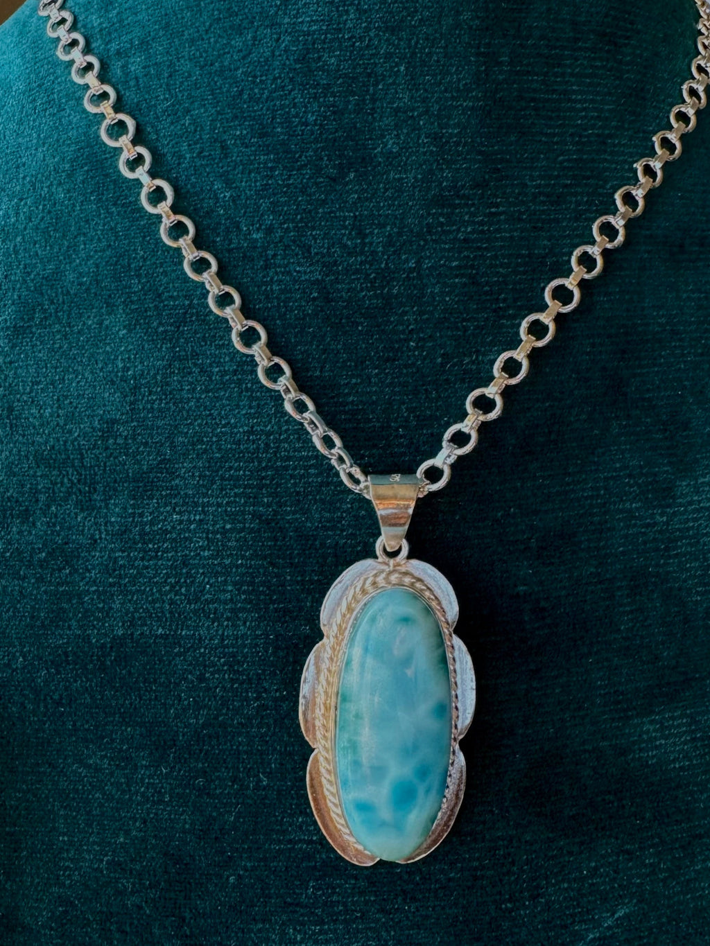 Oval Shaped larimar Pendant