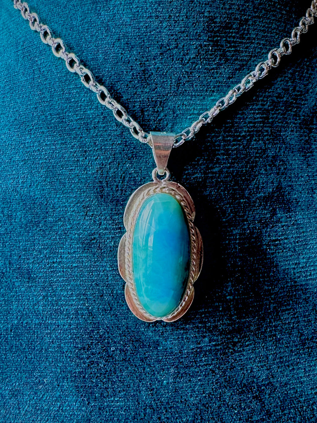 Oval Shaped larimar Pendant