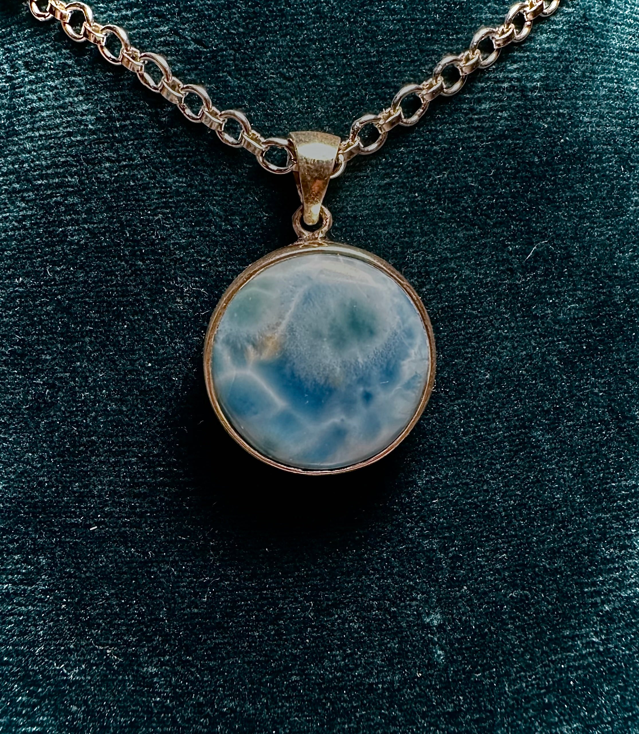 Round Shaped larimar Pendant