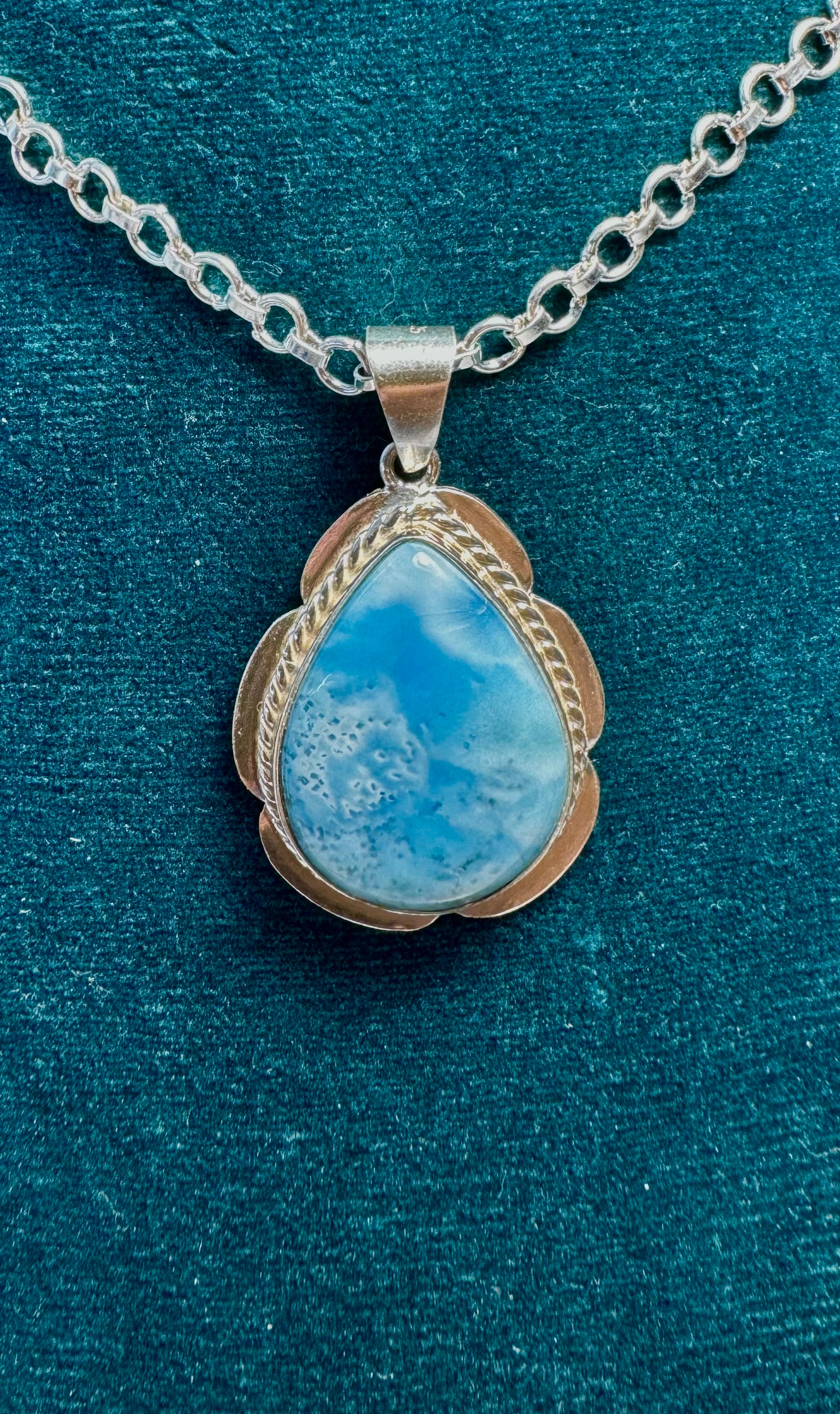 Tear Drop Larimar Pendant