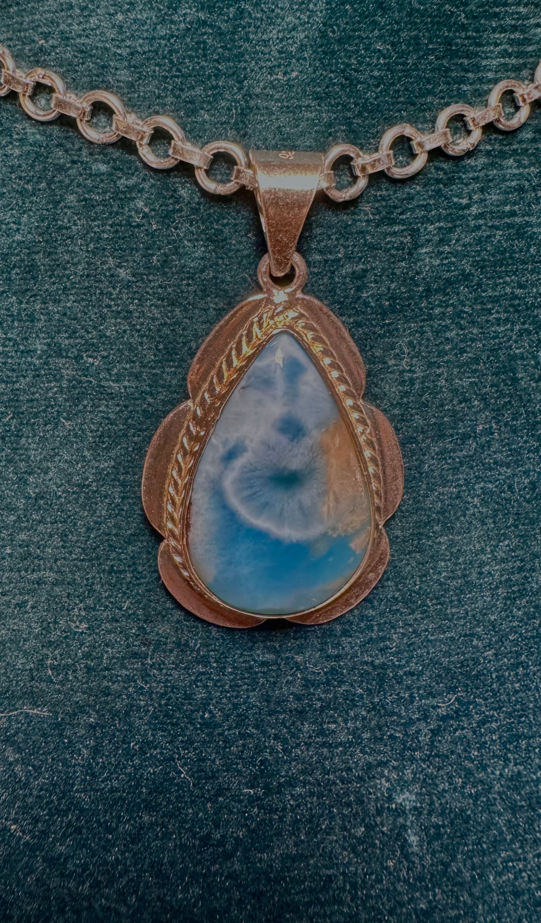 Tear Drop Larimar Pendant